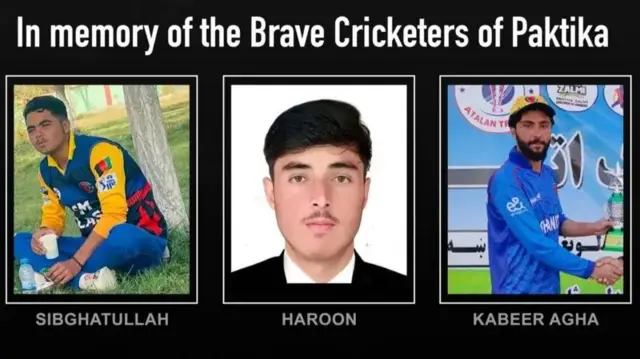 The Afghanistan Cricket Board posted this picture on its social media handle and announced the death of cricketers Kabir, Sibghatullah and Haroon in the attack.