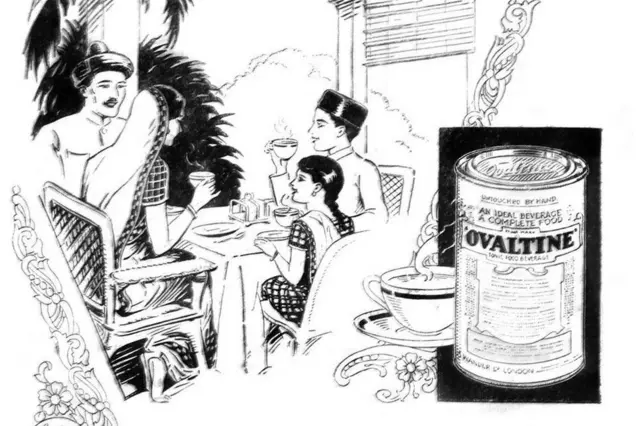 1936ની ઓવલ્ટાઈન જાહેરાતમાં એક મધ્યમવર્ગીય ભારતીય પરિવાર દર્શાવવામાં આવ્યો હતો