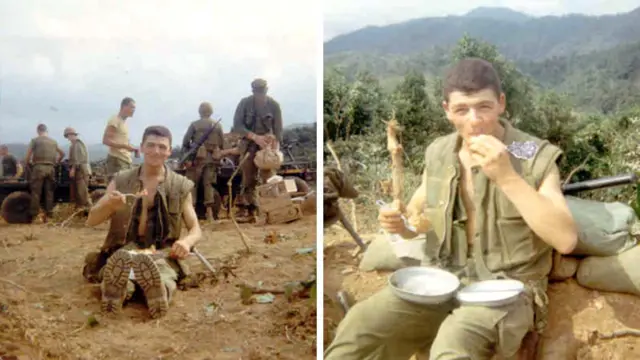 Two images of Raffaele Minichiello in Vietnam