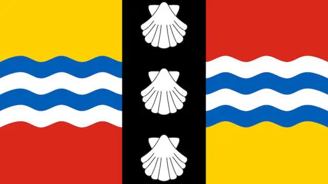 La bandera del condado de Bedfordshire.