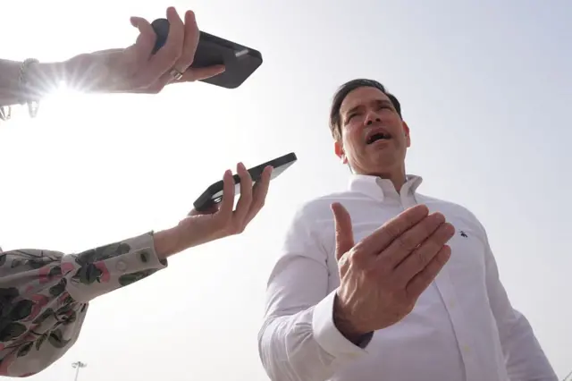 Marco Rubio, Delhi ziyareti öncesinde gazetecilerin sorularını yanıtlarken