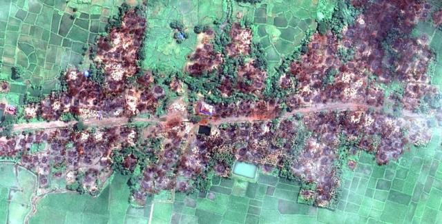 Imágenes satelitales de pueblos rohingya