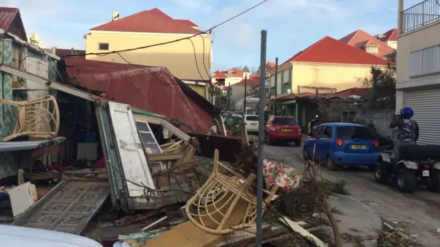 Destrucción en Gustavia, San Bartolomé.