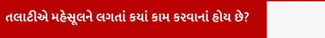 તલાટીએ મહેસૂલને લગતાં કયાં કામ કરવાનાં હોય છે?