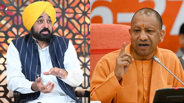 ਪੰਜਾਬ ਦੇ ਸੀਐੱਮ ਭਗਵੰਤ ਮਾਨ ਅਤੇ ਯੂਪੀ ਦੇ ਸੀਐੱਮ ਯੋਗੀ ਆਦਿਤਿਆਨਾਥ ਦੀ ਤਸਵੀਰ