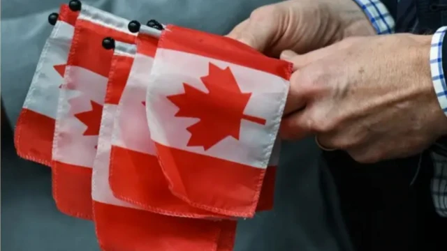 Canada flag for pesin hand