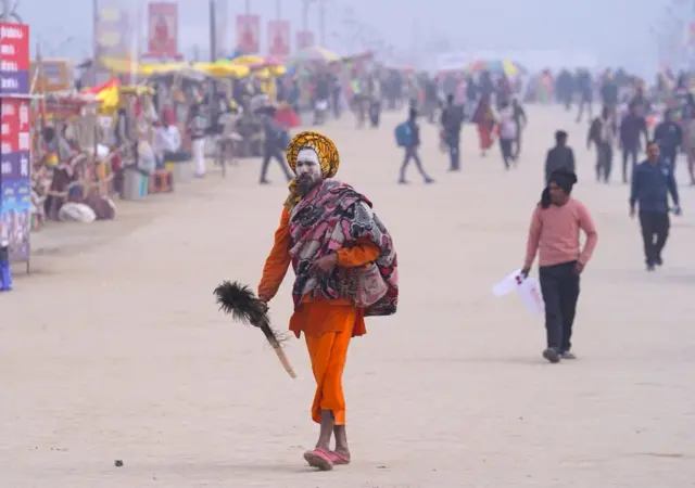 ప్రయాగ్‌రాజ్‌లో ఒక సాధువు