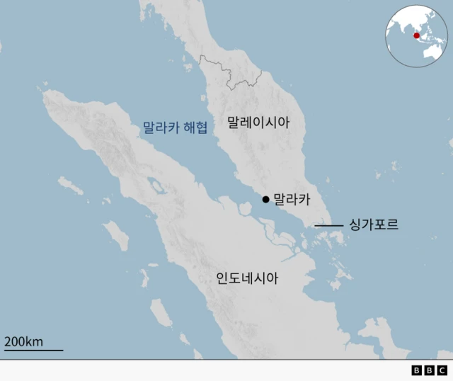 말라카 해협 지도