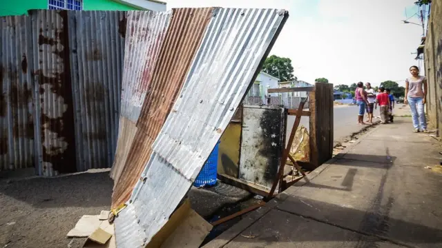 Una barricada en una calle