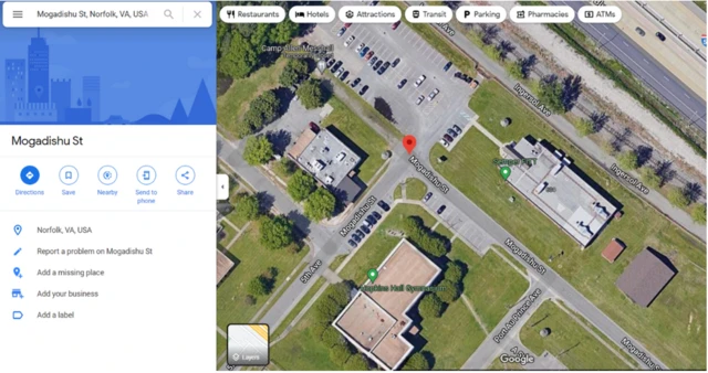 Mogadishu St, Norfolk, Virginia. 