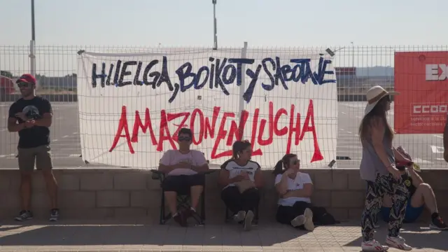 Huelga contra Amazon en España