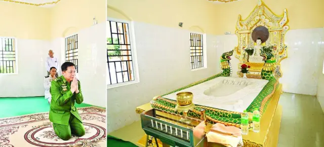 ပြင်ဦးလွင်မြို့ရှိ သမိုင်းဝင်မဟာရွှေမြင်တင်စေတီတော်ကြီးသို့ စက်တင်ဘာ ၂၄ က သွားရောက် ဖူးမြော်တဲ့ ဗိုလ်ချုပ်မှူးကြီး မင်းအောင်လှိုင်