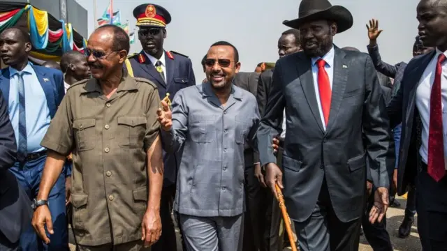 ኣብዪ ኣሕመድ ምስ ገለ መራሕቲ ምብራቕ ኣፍሪቃ