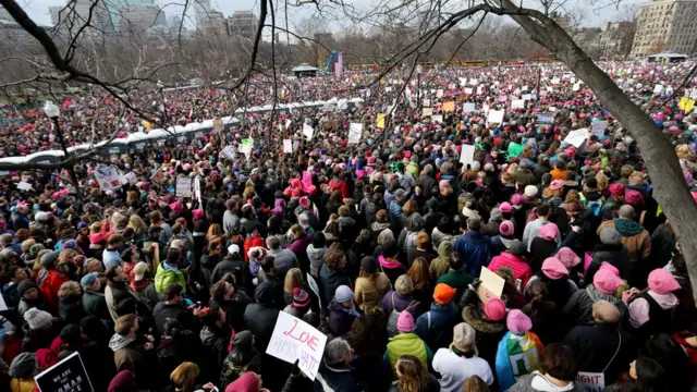 Protesta de Womens March en Boston