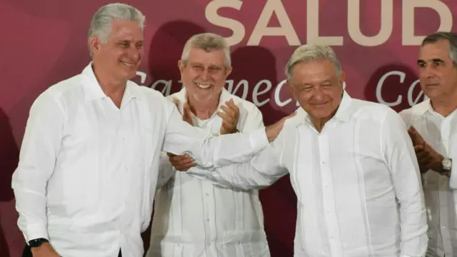 Andrés Manuel López Obrador y Miguel Díaz-Canel en un encuentro en Campeche, México