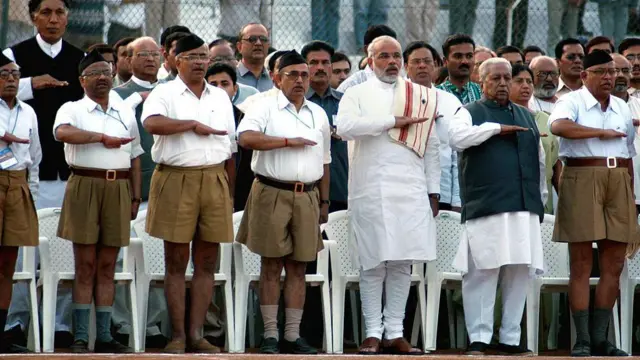 રાષ્ટ્રીય સ્વયંસેવક સંઘ, ભાજપ, કૉંગ્રેસ, અડવાણી, કેશુભાઈ પટેલ, ગુજરાત