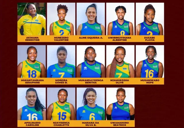 Abakinnyi b'ikipe y'u Rwanda y'abagore ya Volleyball
