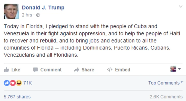 Trump on Facebook