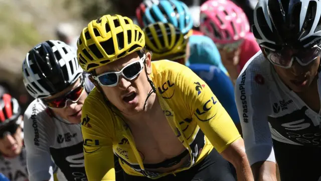 Chris Froome, Geraint Thomas y Egan Bernal