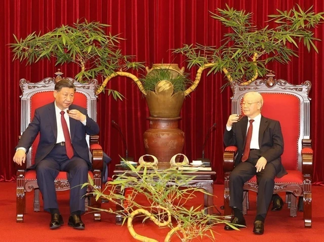 Ông Trọng và ông Tập Cận Bình 