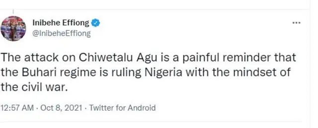 Human rights Lawyer Inibehe Effiong react to arrest of Chiwetalu Agu