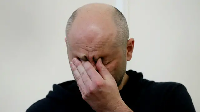 Arkady Babchenko en la rueda de prensa