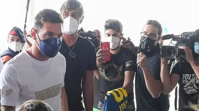 Messi was pictured at El Prat airport on Tuesday afternoon after news of the deal with PSG emerged