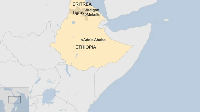 Ikarita y'ahavugwa ko habreye imirwano muri Tigray