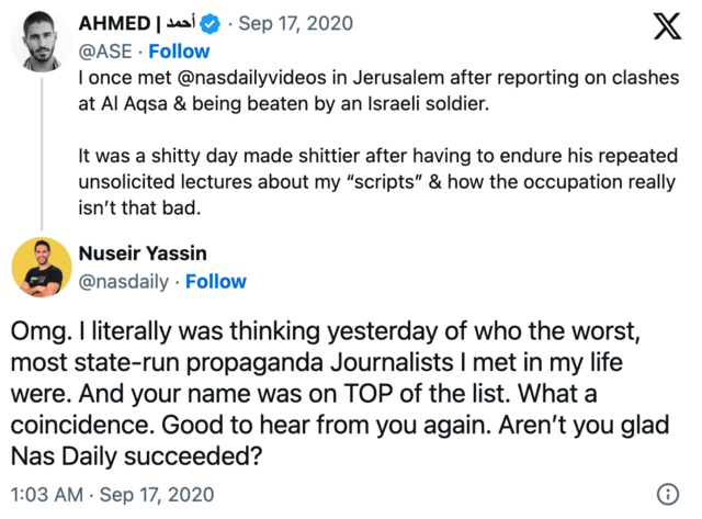 Nhà báo Shihab-Eldin thuật lại những phát ngôn gây tranh cãi của ông Nuseir Yassin và lời phản bác của ông Yassin