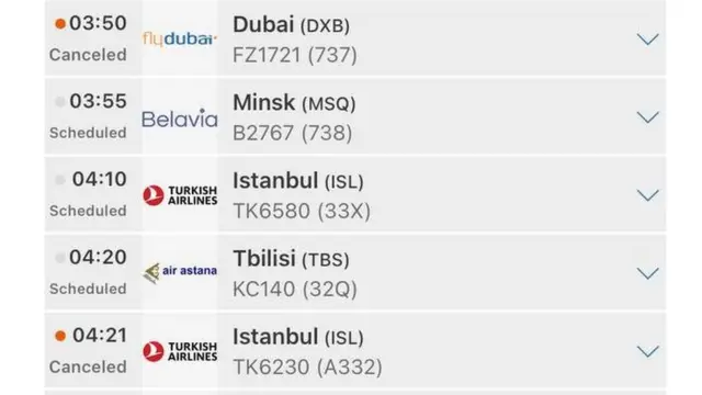 Онлайн-табло рейсів до Алмати