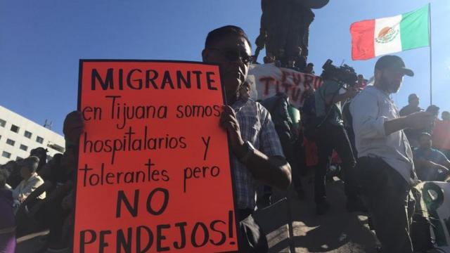 Caravana de migrantes en Tijuana