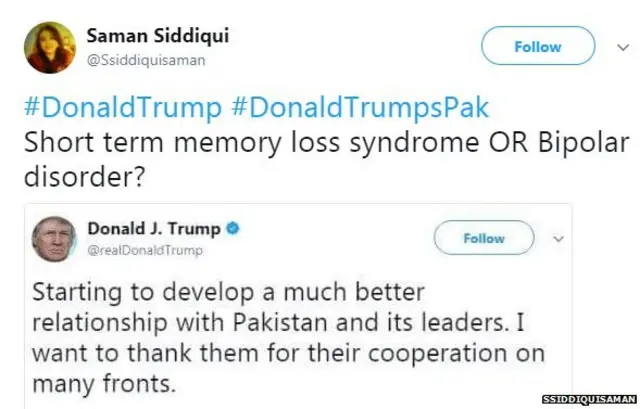 पाकिस्तान, डोनल्ड ट्रंप, अमरीका