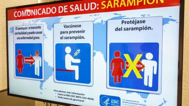 Afiche de campaña contra el sarampión