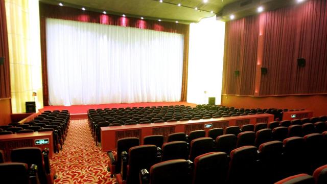 A newly installed cinema seating at Beijing's Daguanlou movie theatre