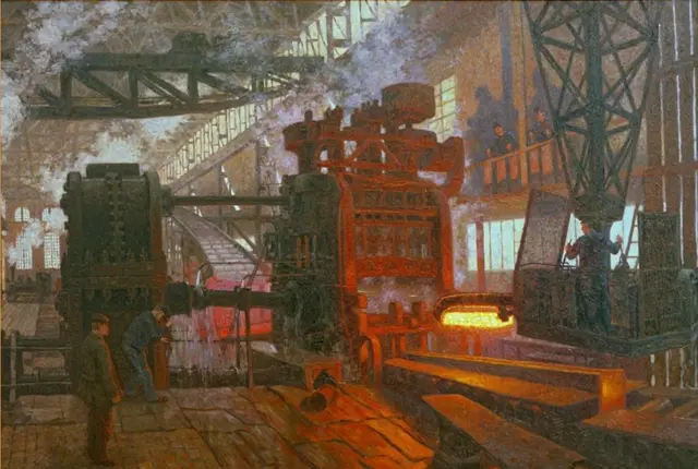 Eisenwalzwerk - bức tranh của họa sĩ người Đức Hans Baluschek