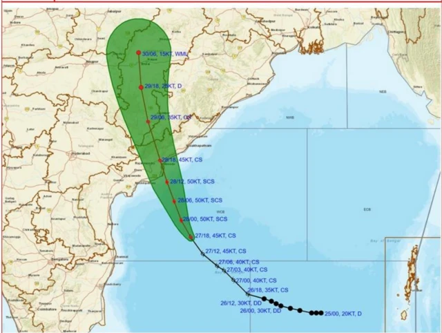 બીબીસી ગુજરાતી હવામાન વરસાદ ચોમાસું ચક્રવાતી વાવાઝોડું મોંથા ડિપ્રેશન આંધ્ર પ્રદેશ તમિલનાડુ પવન દરિયો