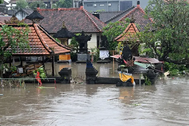 Kondisi Kota Denpasar yang dilanda banjir, pada Rabu (10/09).