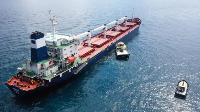 गेंहू लेकर जा रहा पहला यूक्रेन मालवाहक जाहाज़