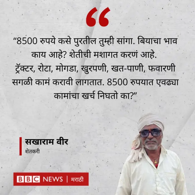 शेतकरी सखाराम वीर यांची प्रतिक्रिया