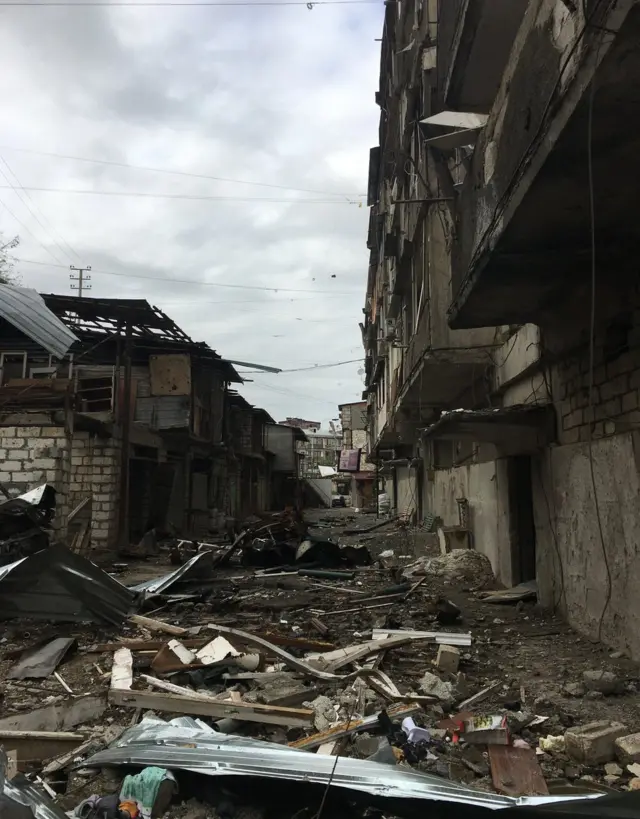 Разрушения в Степанакерте