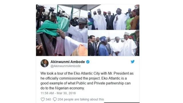 Nnakan ti Ambode sọ lori ikanni Twitter rẹ