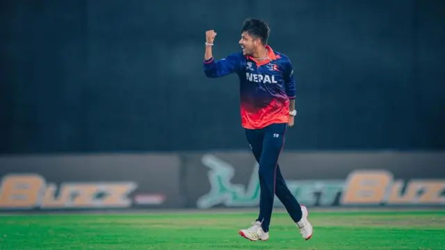 लीग २ अन्तर्गत अमेरिकाविरुद्धको खेलमा सन्दीप लामिछाने