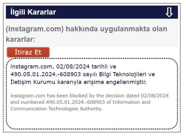 Bilgi Teknolojileri ve İletişim Kurumu'nun Instagram'a engel kararı yargıya taşındı