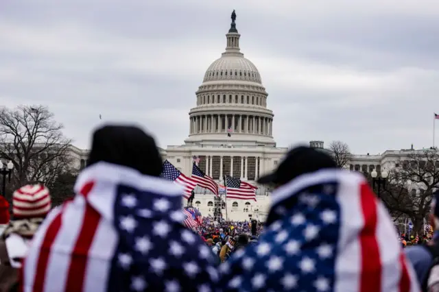 Manifestantes pro Trump en el ataque al Capitolio.