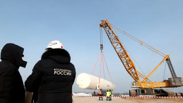 Строительство пусковой позиции для ракет "Ангара" на космодроме Восточный