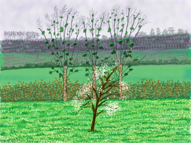 Una de las pinturas de David Hockney en Normandía