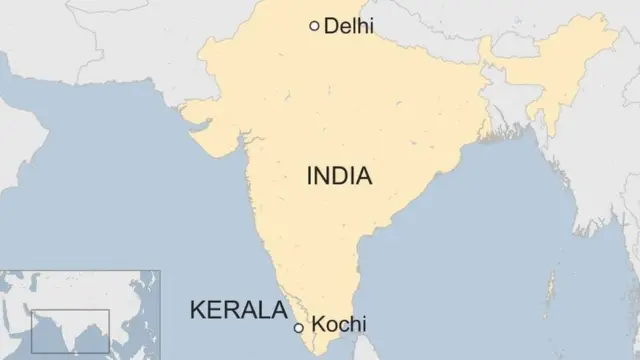 Maapu India to ṣe afihan Delhi to jẹ ilu India, Kerala ati olu ilu rẹ, capital Cochin