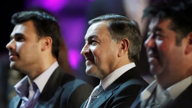 Emin Agalarov, Aras Agalarov y Rob Goldstone.