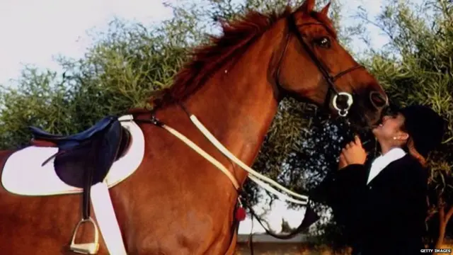Princess Haya, pictured aged 19 in 1993, was a professional rider