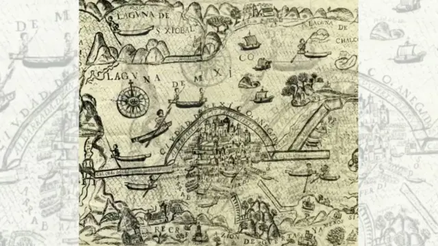 Mapa de la ciudad inundada